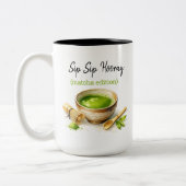 抹茶愛好家のための面白い抹茶グリーンティーマグ ツートーンマグカップ (左)