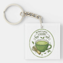抹茶愛好家のアクリルキーチェーン