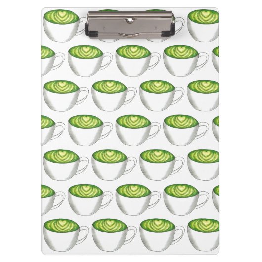 抹茶日本の緑茶ラテティーカップグルメ クリップボード (正面)