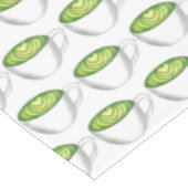 抹茶日本の緑茶ラテティーカップグルメ テーブルクロス (アングル)