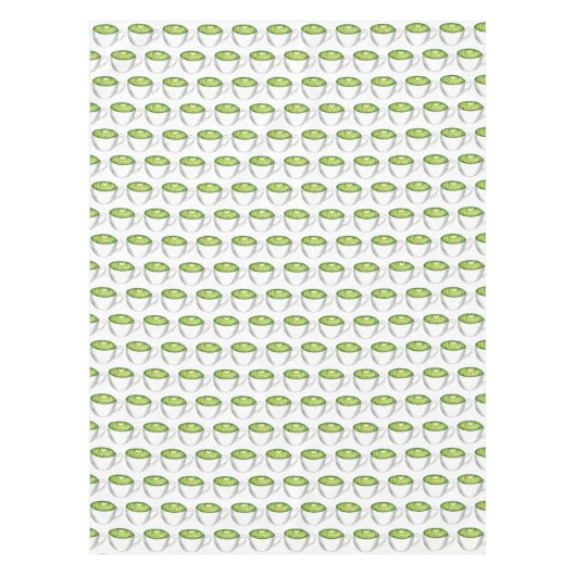 抹茶日本の緑茶ラテティーカップグルメ テーブルクロス (正面)