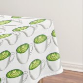 抹茶日本の緑茶ラテティーカップグルメ テーブルクロス (インサイチュ)