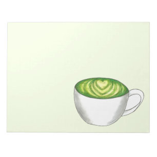 抹茶日本の緑茶ラテティーカップグルメ ノートパッド