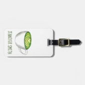 抹茶日本の緑茶ラテティーカップグルメ ラゲッジタグ (正面横)