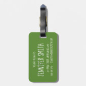 抹茶日本の緑茶ラテティーカップグルメ ラゲッジタグ (裏面縦)