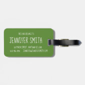 抹茶日本の緑茶ラテティーカップグルメ ラゲッジタグ (裏面横)