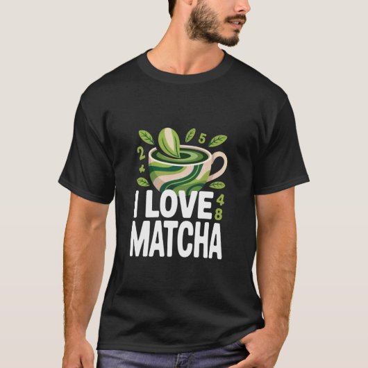 抹茶緑茶ラバー デザインが好き Tシャツ (正面)