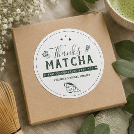 抹茶 ウェディングシャワー お礼 ラウンドシール