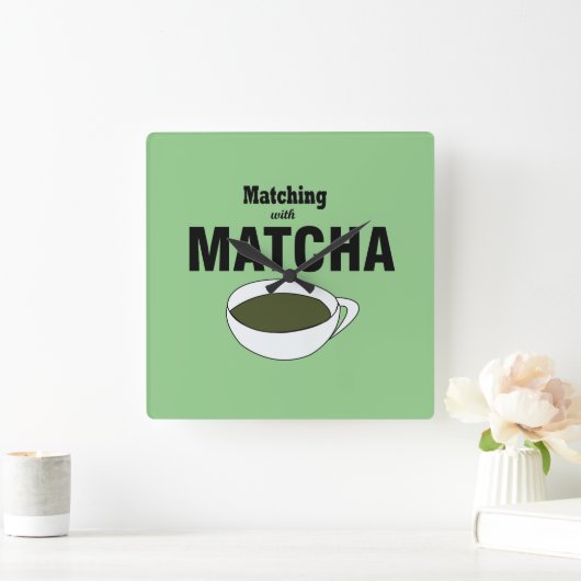 抹茶 スクエア壁時計 (ホーム)