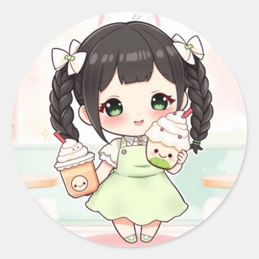 抹茶 ラウンドシール (正面)