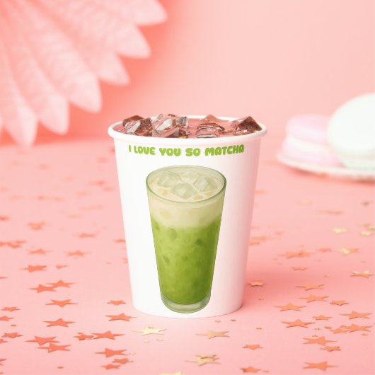 抹茶、抹茶が大好き 紙コップ (インサイチュ)