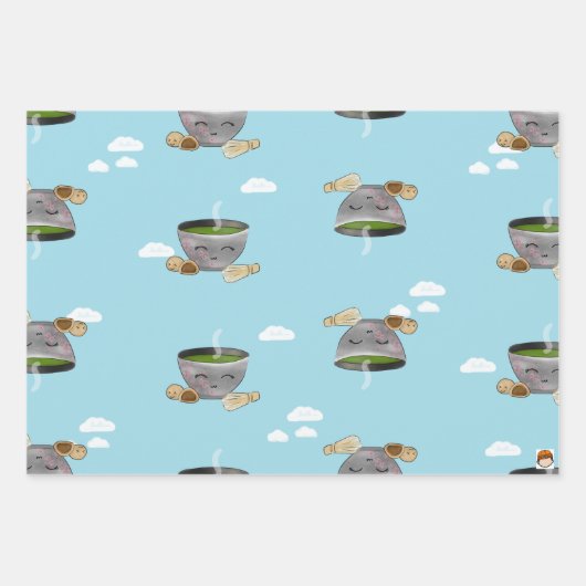 抹茶・餅包み紙 ラッピングペーパーシート (正面3)