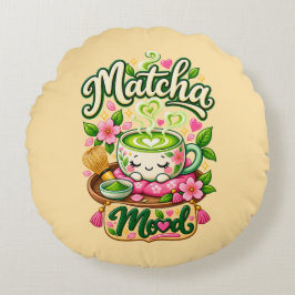 抹茶Mood ～ かわいいマッチョ茶 ラウンドクッション