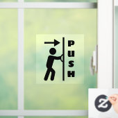 押おもしろいしスティックマンガラスのドア窓の貼り看板 ウィンドウサイン (ホーム)