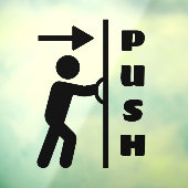 押おもしろいしスティックマンガラスのドア窓の貼り看板 ウィンドウサイン (シート3)