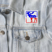 押されたアメリカヘラジカボタン 缶バッジ (インサイチュ)