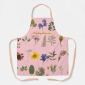 押されたパーソナライズされた春フローラ エプロン (正面)