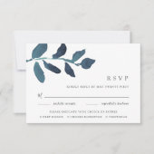 押されたボタニカルエンタリーRSVPカード |ウルトラマリン 出欠カード (正面)