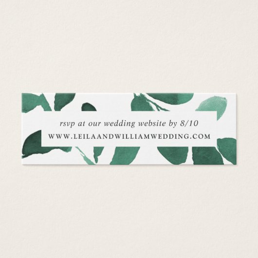 押されたボ結婚タニカルのWebサイトRSVPカード (正面)