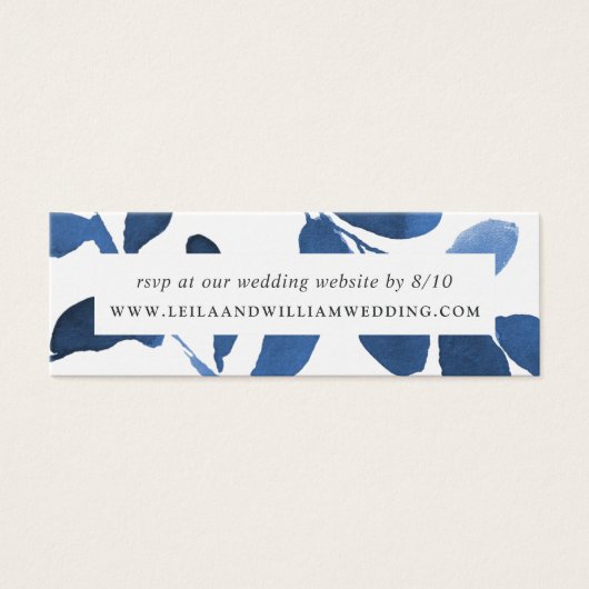 押されたボ結婚タニカルのWebサイトRSVPカード (正面)