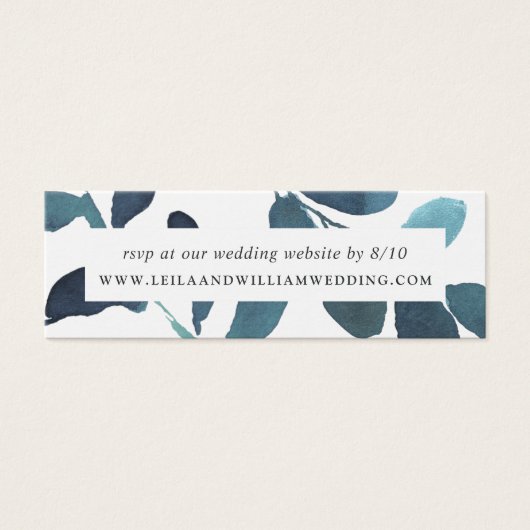 押されたボ結婚タニカルのWebサイトRSVPカード (正面)