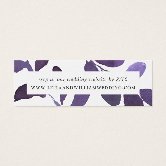 押されたボ結婚タニカルのWebサイトRSVPカード (正面)