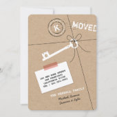 押されたモノグラムのパッケージ及び鍵の家の暖まるパーティー 招待状 (正面)