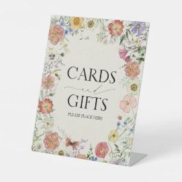 押されたワイルドフラワーフローラブライダルシャワープレゼント 台座サイン