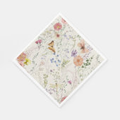 押されたワイルドフラワーフローラブライダルシャワー スタンダードランチョンナプキン (角)