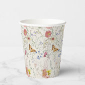 押されたワイルドフラワーフローラブライダルシャワー 紙コップ (右)