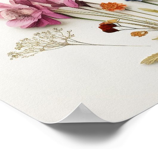 押されたワイルドフラワーブライダルシャワーのポスター記号 ポスター (角)