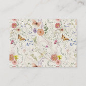 押されたワイルドフラワーブライダルシャワーキスゲーム エンクロージャーカード (裏面)