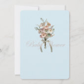 押されたワイルドフラワーベビーで開花Bohoベビーシャワー 招待状 (裏面)