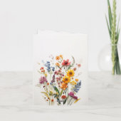 押されたワイルドフラワーベビーシャワーサンキューカード サンキューカード (裏面)