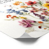 押されたワイルドフラワーベビーシャワーフラワーバーサイン ポスター (角)