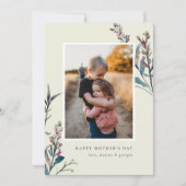 押されたワイルドフラワーマザーズデイカード 招待状 (正面)