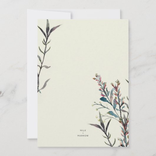 押されたワイルドフラワーマザーズデイカード 招待状 (裏面)