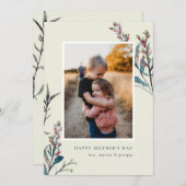 押されたワイルドフラワーマザーズデイカード 招待状 (正面/裏面)