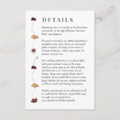 押されたワイルドフラワー結婚の詳細カード エンクロージャーカード (正面)