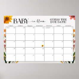 押されたワイルドフラワー赤ちゃんシャワー期日を推測 ポスター