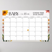 押されたワイルドフラワー赤ちゃんシャワー期日を推測 ポスター (正面)