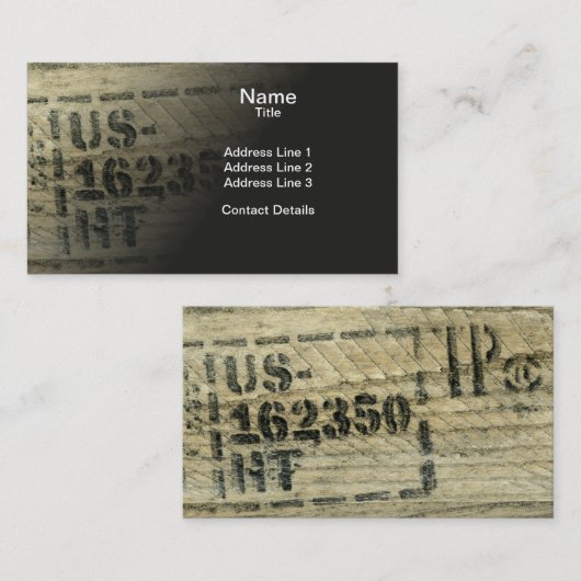 押された古いパレット板グランジなぼろぼろの上品 名刺 (正面/裏面)