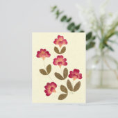 押された明るいピンクのチューブの花 ポストカード (スタンド正面)