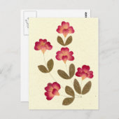 押された明るいピンクのチューブの花 ポストカード (正面/裏面)