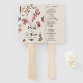 押された花みすぼらしいガーデンシック ハンドファン (正面&裏面)