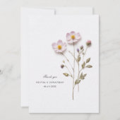 押された花シック結婚サンキューカード サンキューカード (正面)
