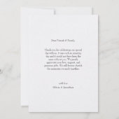 押された花シック結婚サンキューカード サンキューカード (裏面)