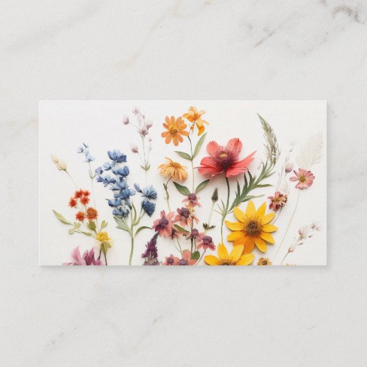 押された花ブライダルシャワーいくつキスカード エンクロージャーカード (裏面)