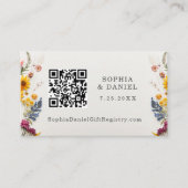 押された花ブライダルシャワーギフト登録カード エンクロージャーカード (正面)