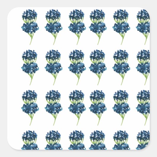 押された花ボホワイルドフラワーズコテージコア スクエアシール (正面)